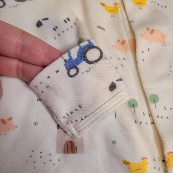 Like New! Magnetic Me Footed Pajamas, 100% Organic Cotton- Size 0-3 Months Size - Picture 4 of 6